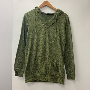 Green and black v neck hoodie size medium